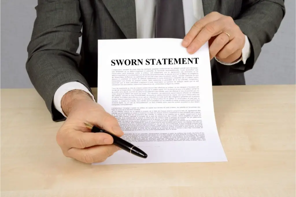 How To Write A Sworn Statement 